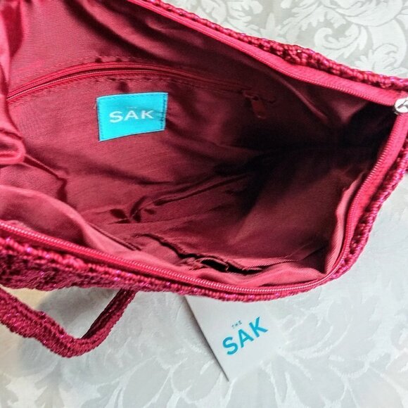 The Sak Garnet Sparkle Crochet Honeycomb Mini Bag - Picture 3 of 4